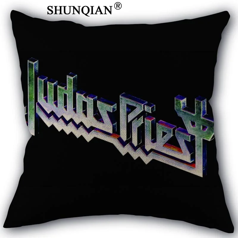 

ShunQian Custom Pillow Cover Judas Priest Home Textile Square 45X45cm Decorative Cotton Linen Pillowcase New Year's Pillowcase