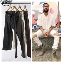 Mann Si Tun Neue Designer Kleidung Fabrik Anschluss Kleidung Nebel Justin Bieber Dünne Knöchel Weiß/Braun/Grün/schwarz Reißverschluss Jeans