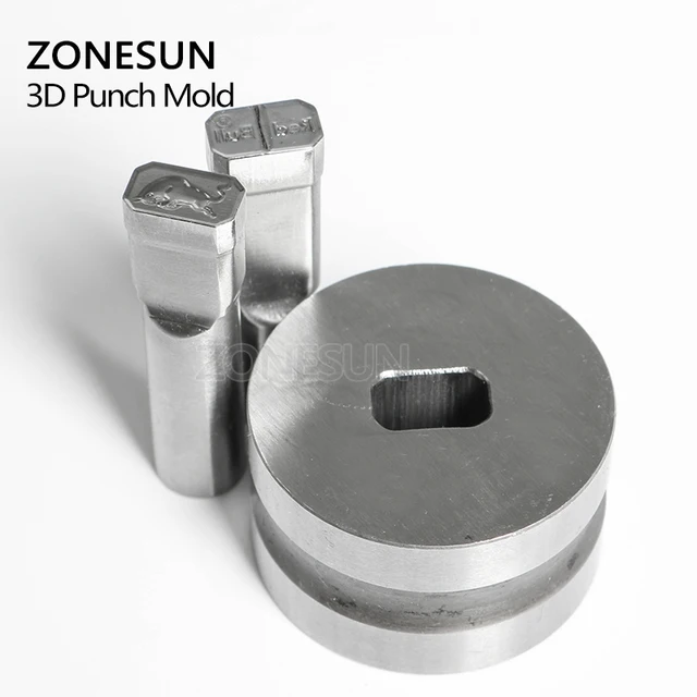 ZONESUN TDP0/1.5 3D punching die mold milk tablet press die sugar slice Punching Set Stamp tablet die for candy tool parts