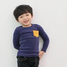 Хлопковые футболки для маленьких мальчиков, Детские осенне-весенние пуловеры для девочек, футболки с длинными рукавами