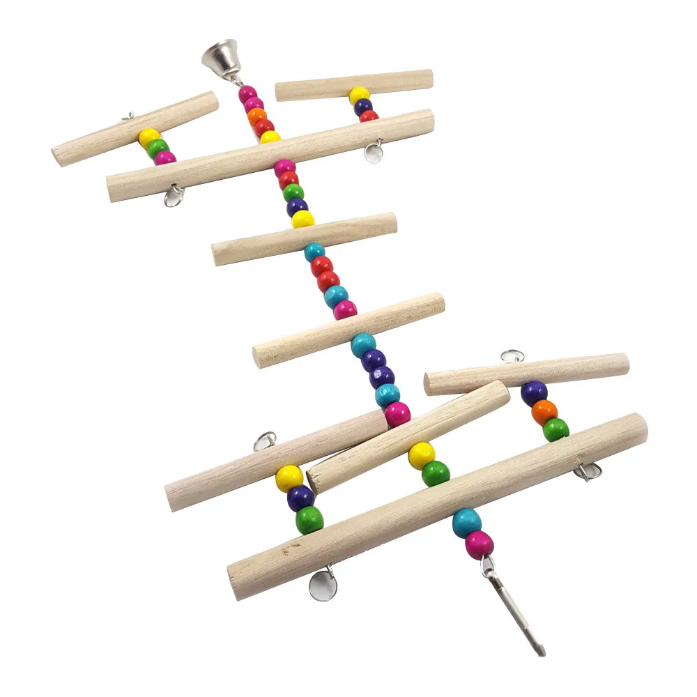 Деревянный попугай стенд птица стоя игрушка с колокольчиком игрушки когти