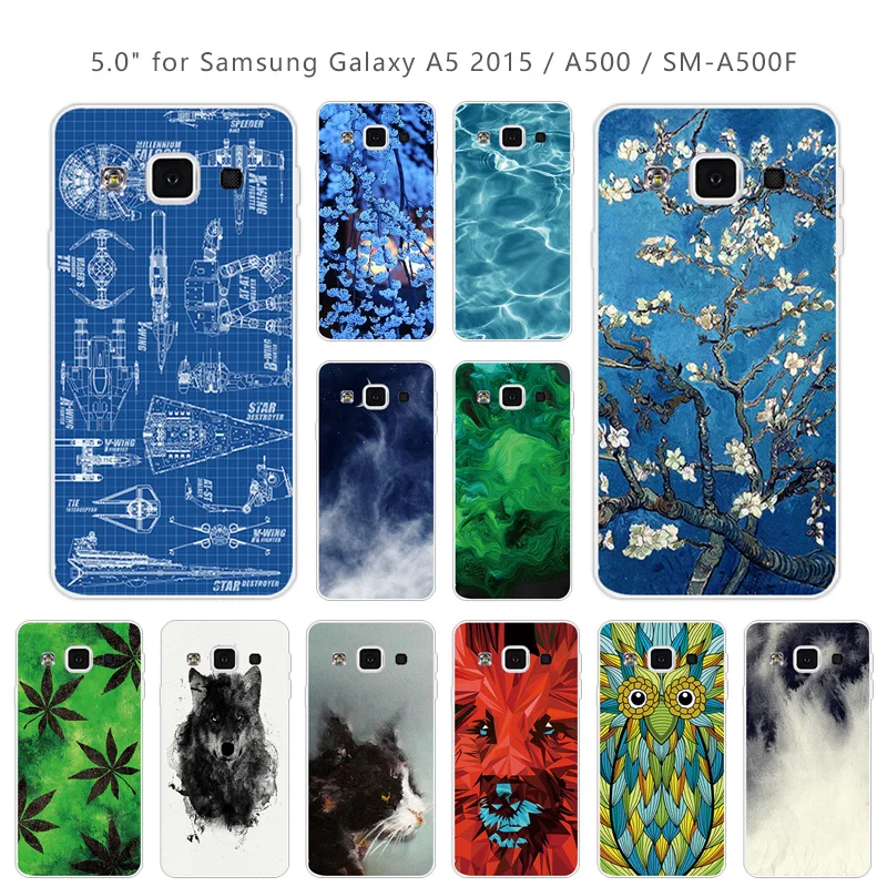 TPU Мягкий для Samsung Galaxy A5 2015 A500 зеленый чехол телефона Прозрачный Силиконовый ТПУ