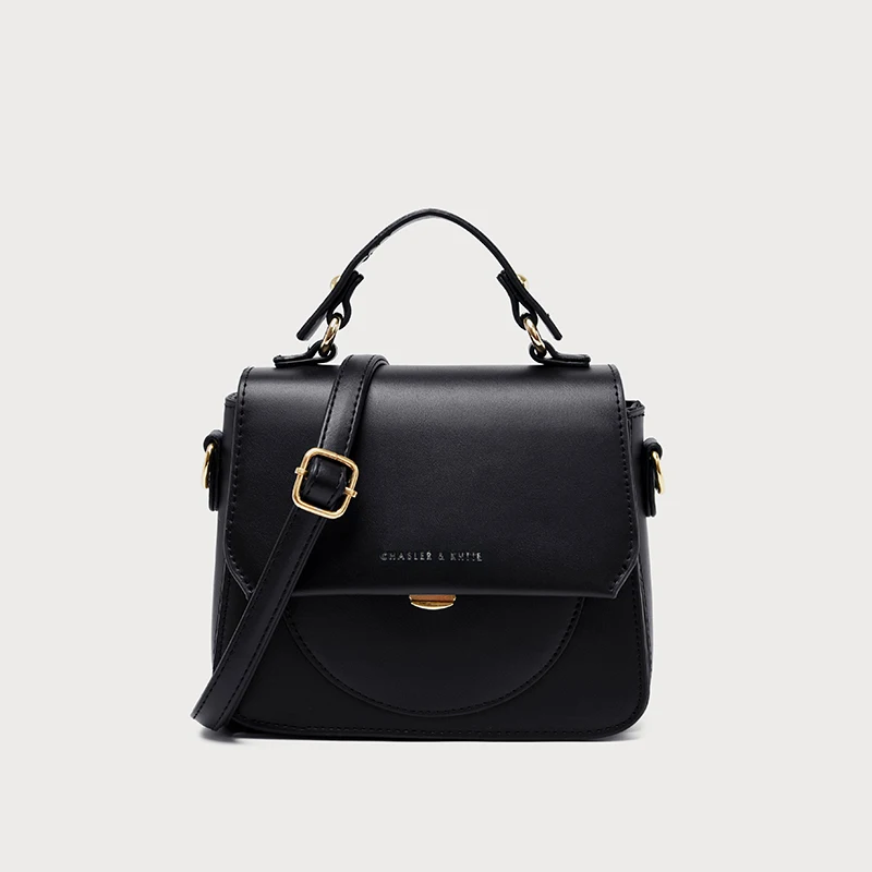 

European and American style solid color simple one-shoulder handbags wild commuter leisure dating leather women bag
