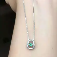 Натуральный зеленый изумруд камень кулон S925 Серебряный натуральный драгоценный камень кулон Цепочки и ожерелья модный элегантный Простая Компактная для женщин ювелирные изделия