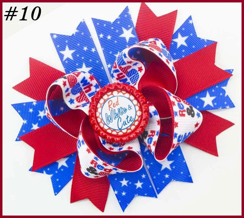 

free shipping 30pcs 5'' 2017 newest character hair bows school hair bows Patriotic Bow inspired hair clips fashion accessories