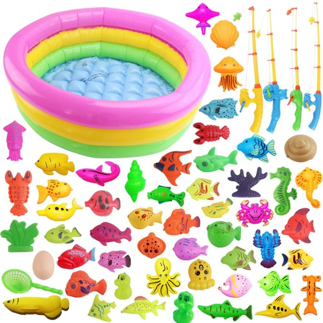 80PCS Set Plastic Magnetic Fishing Toys Baby Bath Toy Fishing Game Kids 1  Poles 1 Nets 13 Magnet Fish Indoor Outdoor Fun Baby - AliExpress