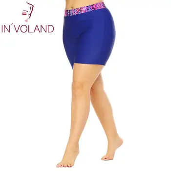

IN'VOLAND Women Shorts Swimwear Plus Size XL-5XL Print Patchwork Casual Skinny Beachwear Large Bottom Board Shorts Oversized