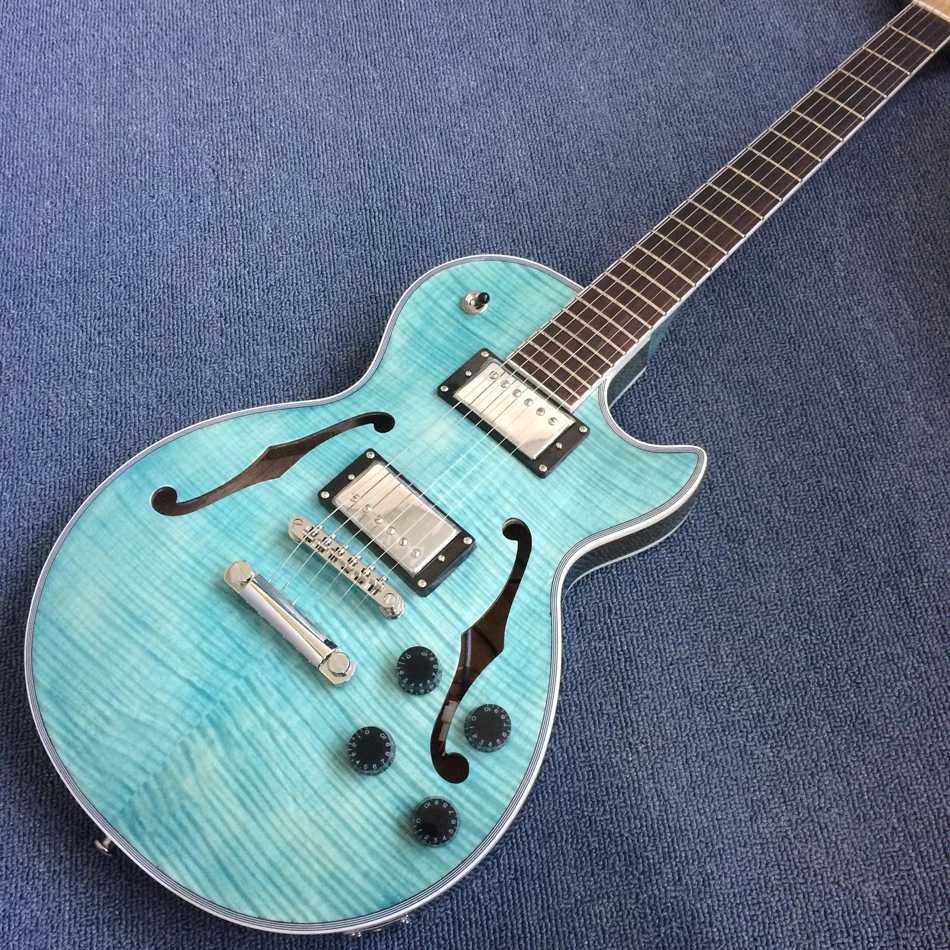 New style of custom guitar, double F holes,Flame Maple Top