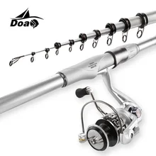 DOAO Rock Fishing Rod Combo 3.6-7.2M with Spinning Reel High Carbon Super hard Telescopic Fishing Rod casting rod FOR BIG FISH
