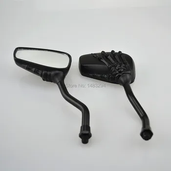

Motorcycle Skeleton Skull Hand Claw Shadow Rearview Side Mirror 8mm 10mm Black