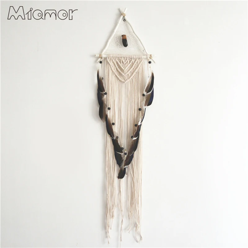 

Handmade Pure Cotton Rope Weaving Dream Catcher Net With Acorn Home Decoration Ornament & Wall Hanging Dreamcatcher WAZ008