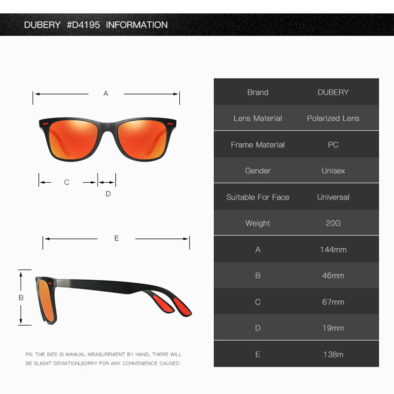 DUBERY Новые поляризованные мужские солнцезащитные очки бренда класса «Люкс» дизайнерские солнцезащитные очки для вождения рыбалки зеркальные линзы с покрытием очки