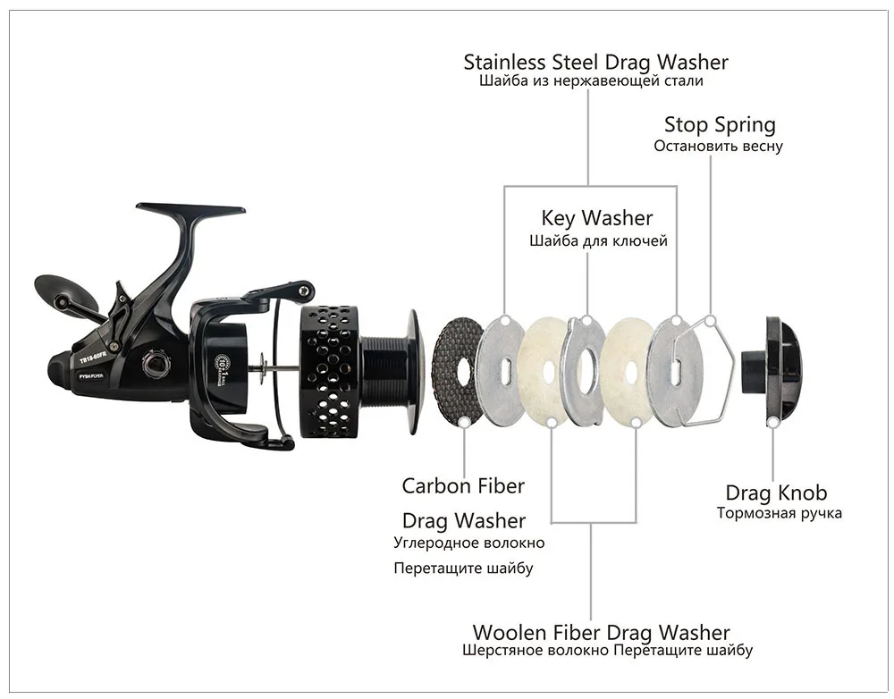 FyshFlyer TB18 спиннинговая Рыболовная катушка для карпа, 11 подшипников, карбоновые передние и задние драги, главный вал из нержавеющей стали, металлическая катушка