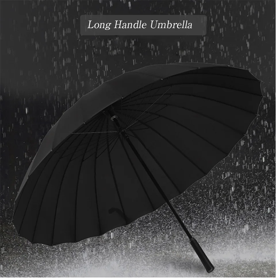 Long Handle Umbrella Male Female 111cm 24K Large Umbrella Windproof Man Woman Waterproof For Sunny And Rain  (1)