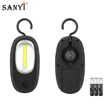 

Portable Lantern COB LED Magnetic Working Light Flashlight Torch Rotating Hook Hanging Lamp For Outdoor Camping Emergency AAA
