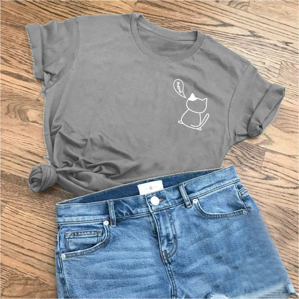 С принтом с кошкой Рисунок Женская мода забавные винтажные топы camisetas tumblr гранж