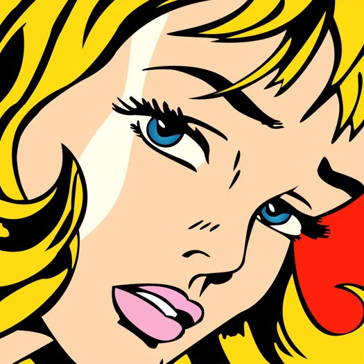 Roy Lichtenstein Pop Art Girl Silk Fabric Poster 12x18 24x36 inch