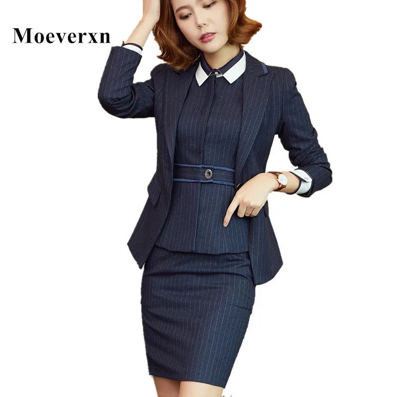 3 Piece Set Wanita Rok Kantor Bisnis Jaket Rompi Pakaian Lengan Panjang Ol Gaya Elegan Lady Formal Desain Seragam Perempuan Kerja Aliexpress Pakaian Wanita