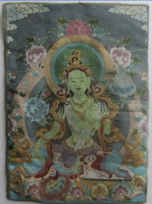 

Golden silk embroidery thangka exorcism of guanyin in Tibet and Nepal
