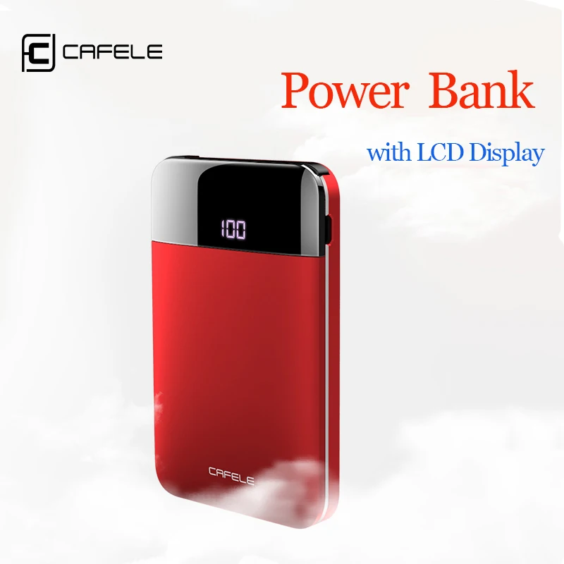 

CAFELE 5000mAh Mini Power Bank with Charging Cable Wire LED Display Charger for iPhone X Xr XS 8 7 Samsung S9 for Huawei Xiaomi
