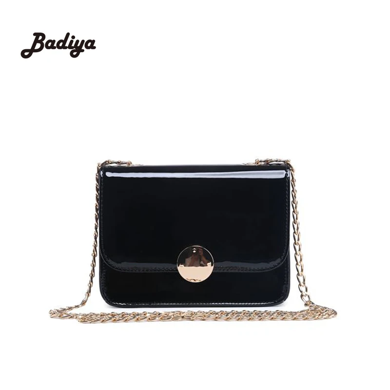

Women's Handbags Hasp Chain Shoulder Bags Ladies Zipper Patent Leather Messenger Bags Lock Small Flap Crossbody Bags Feminina