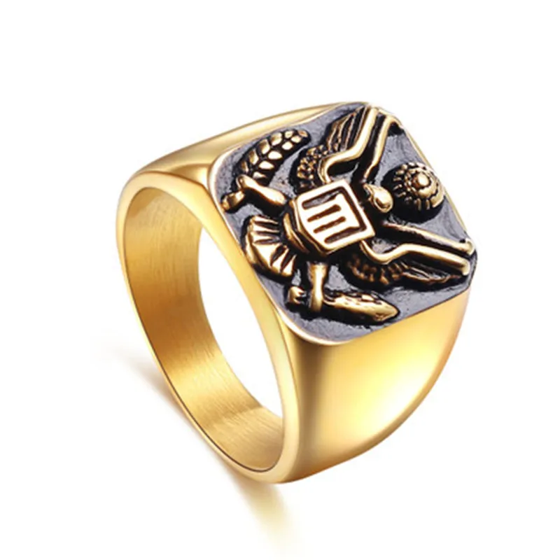 Great Seal of the United States ring vintage military insignia eagle ring 316L Stainless Steel Ring for men