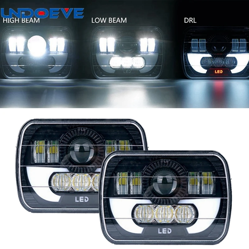 

5X7 Inch 90W Projector LED Headlight for Jeep Cherokee XJ 1987-1995 for Jeep Wrangler XJ 1986-1992 for Jeep Comanche MJ