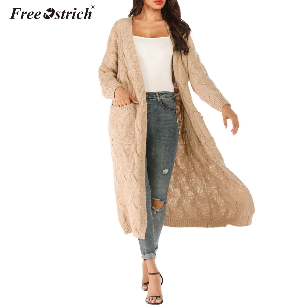 #^Special Price Free Ostrich 2019 Autumn Winter Cardigans Women Long Sleeve Sweater Oversize Casual Loose Coverup Tops Coat Female Sweaters N30