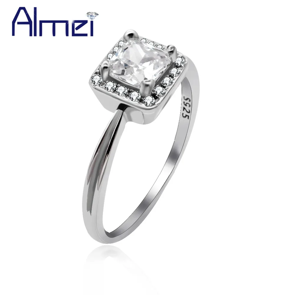 Серебряные кольца Almei 2 ряда 925 для женщин роскошная бижутерия большая с
