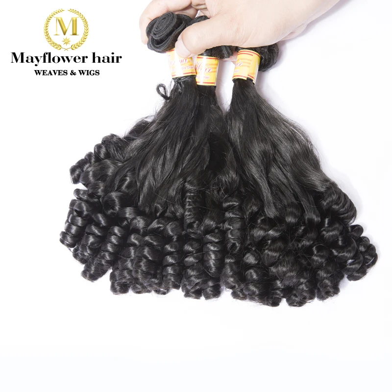 MFH 2/3/4 пучки волос Funmi пружина для волос curl с 4x4 застежка двойной вытяжки с натуральные черные волосы Remy 8-1" смешанные