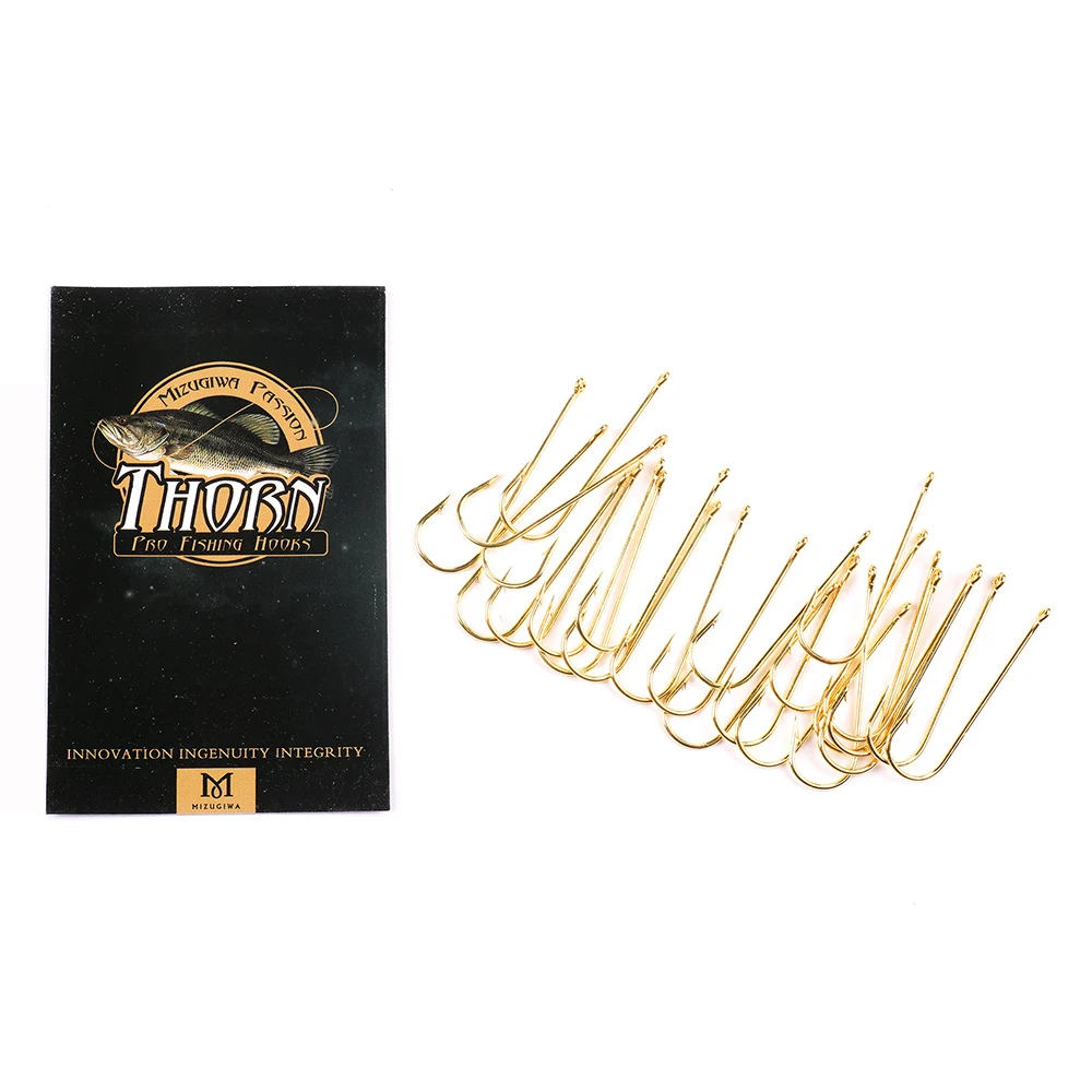 

100Pcs MIZUGIWA High Carbon Steel Fishing Hooks Set in Fly Fishhook Barbed With Hole Jig Crank Big Bass for Soft Fishing Lure