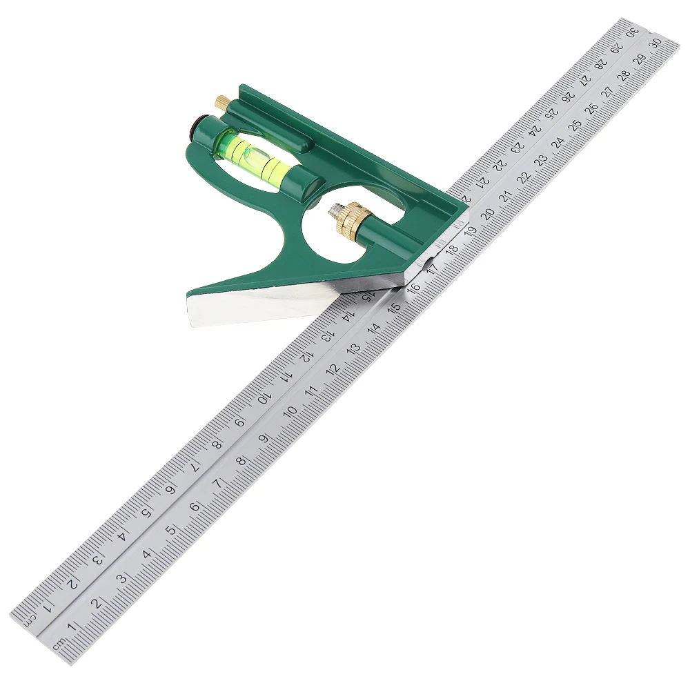 12 inch 300mm Adjustable Combination Square Angle Ruler 45 / 90 Degree with Bubble Level Multi-functional Measuring Tools digital angle protractor,carpenter measuring tool,angle measuring tool,angle protractor