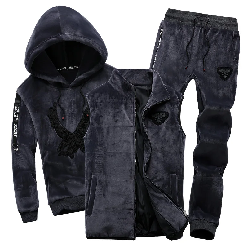 velvet hooded tracksuit