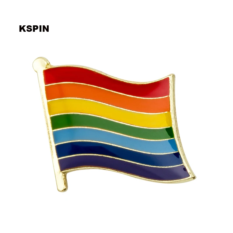 

Rainbow flag lapel pin badge pin 300pcs a lot Brooch Icons KS-0253