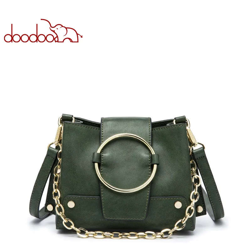 

DooDoo fashion chain rivet decorative hand-held women bag, 2018 new pu leather single shoulder oblique cross women bag free mail