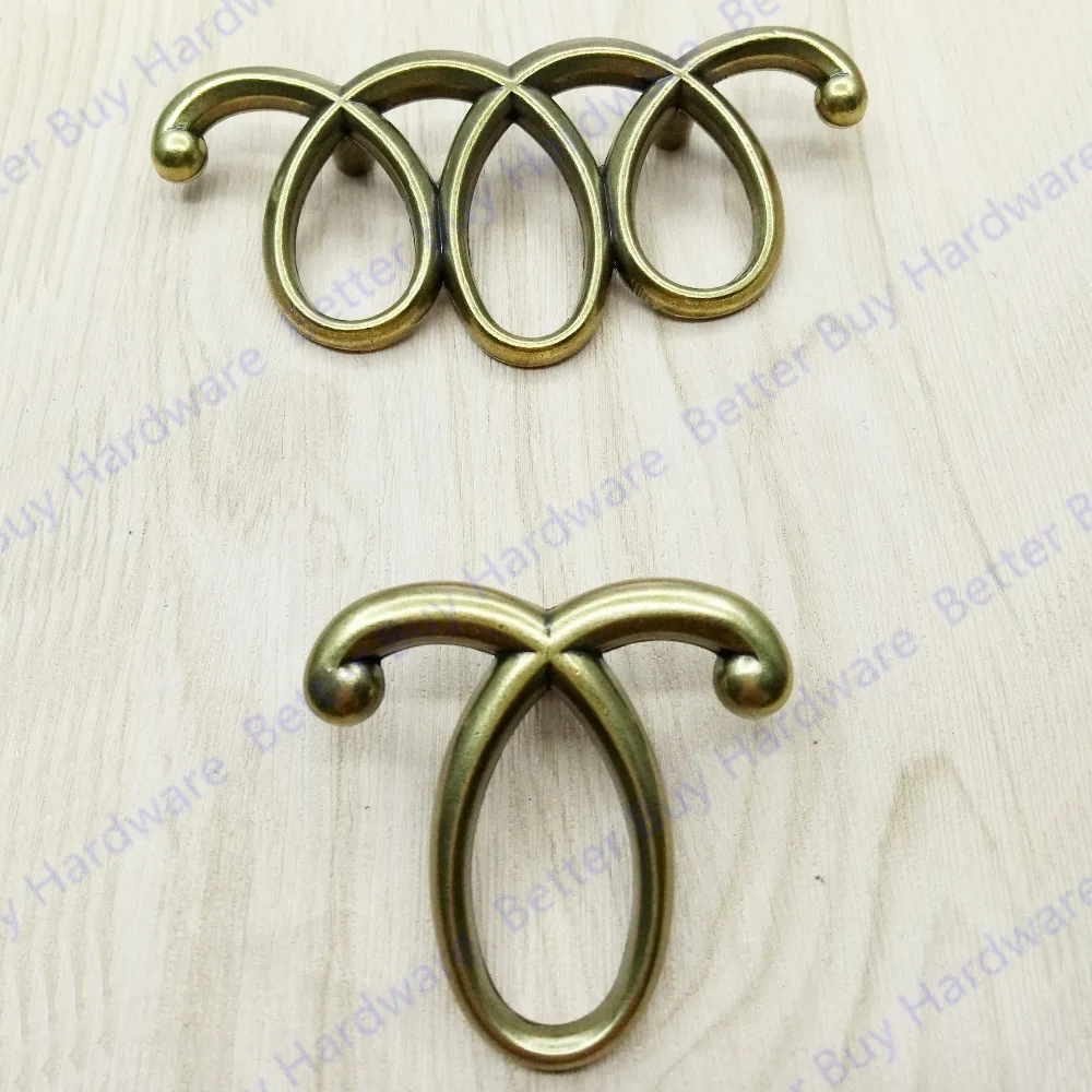 Furniture Antique brass door handle Cabinet Knobs and Handles Drawer Pulls