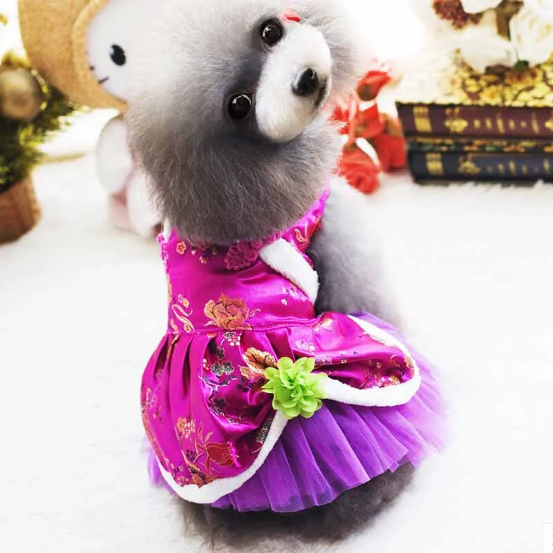 Chinese Styel Designer Pet Dog Cat Clothes Puppy Dog Cat Dress Chihuahua Tang Costume New Year Spring Festival Pet Clothing9