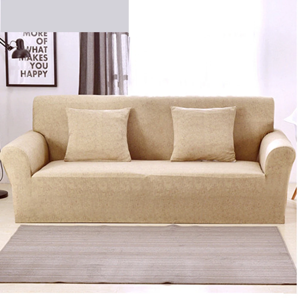 

Solid Color Stretchable Elastic Sofa Cover Beige Couch Cover Funda Sofa 2 Plaza Spandex Sectional Armchair Cover Cubre