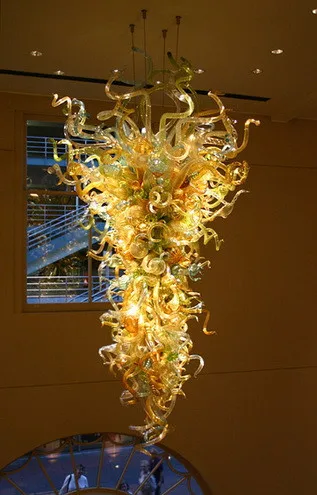 

Fancy Lighting Long Chandelier Hand Blown Glass American Style Chandelier for Home Decorations