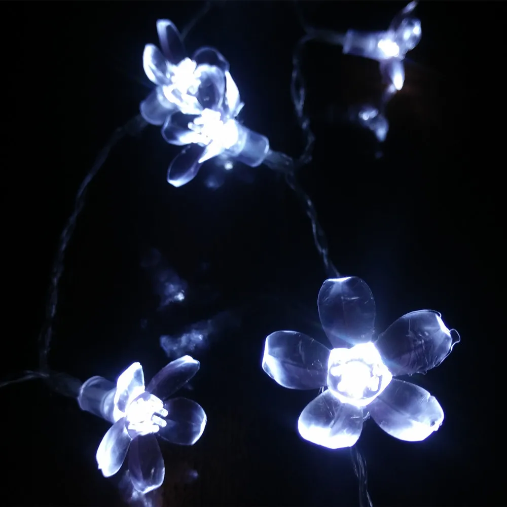 LED String Light Colorful Cherry Blossom Flower Fairy LED Christmas Lights For Garland Decoration Lamp- white lighting 1-1