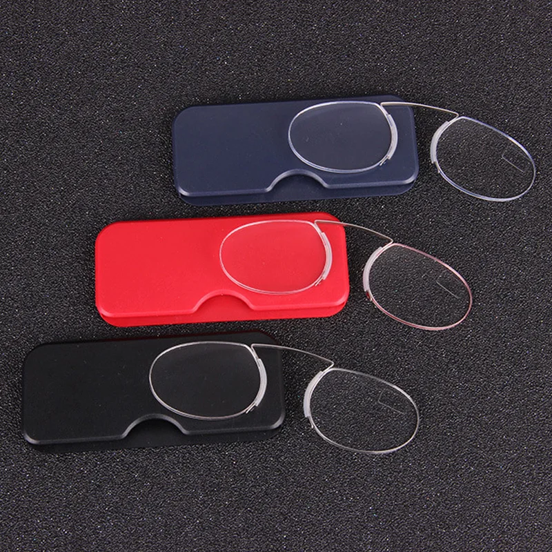Складной зажим для носа очки для чтения SOS кошелек считыватель мини пенсне дальнозоркости очки с Чехол диоптрий 1,0 1,5 2,0 2,5 3,0 3,5