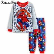 

NATURALNEEDS Children Pajamas Sets Spiderman Boys Girls Cartoon Sleepwear Suit Set Kids Cotton Pyjamas Children Clothing