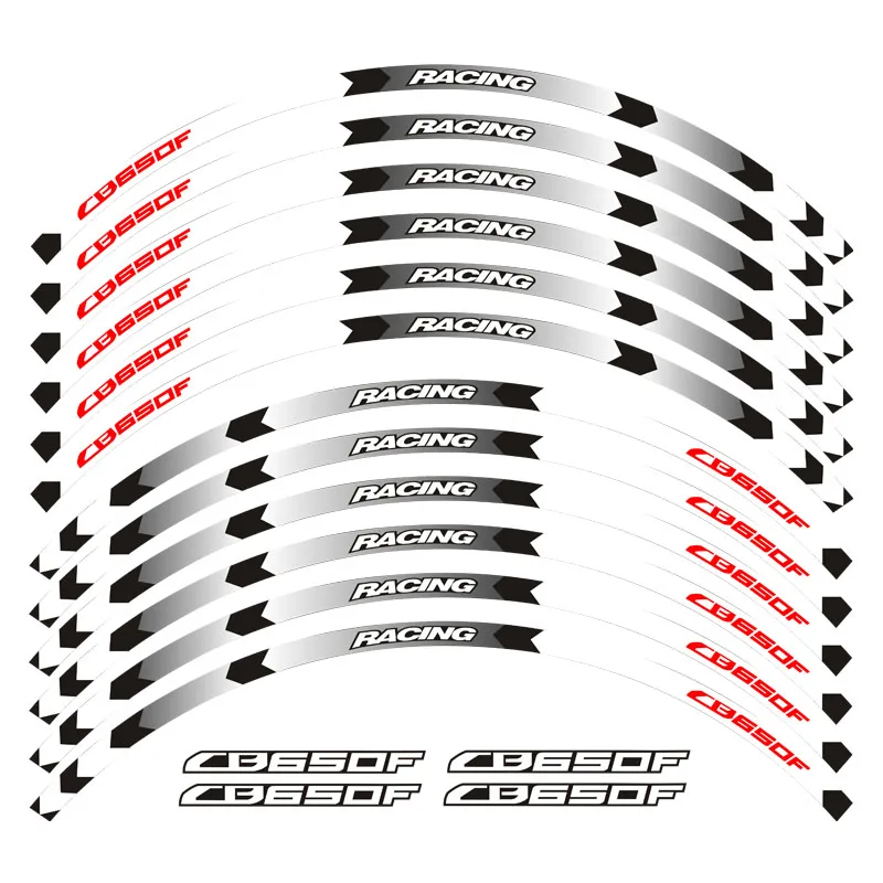 12-компонентный мотоцикла стикеры колеса модные декоративные стикеры в полоску Светоотражающая наклейка на обод для Honda CB650F