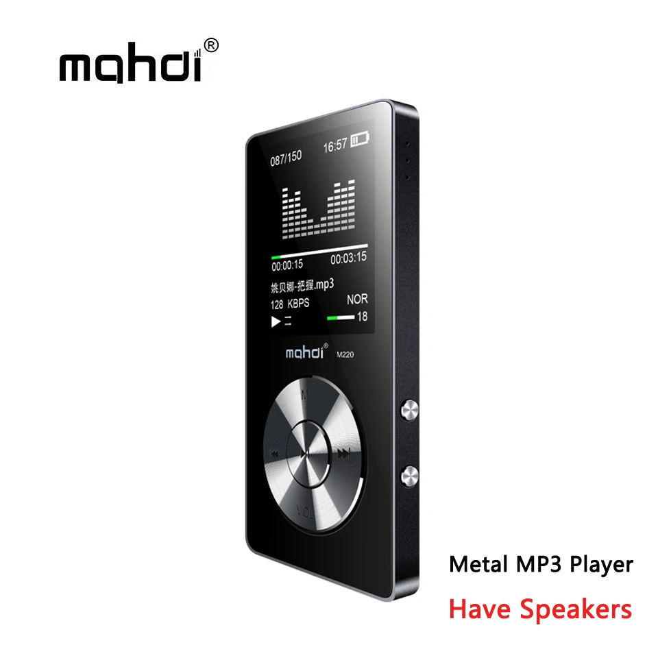 

Metal MP4 player lossless HiFi MP4 Music player with High Quality Sound out Speaker E-book FM radio Clock With 1.8inch Screen