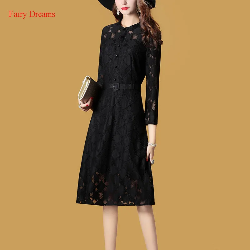 Fairy Dreams font b Women b font Dress Black Red Autumn Elegant font b Shirt b