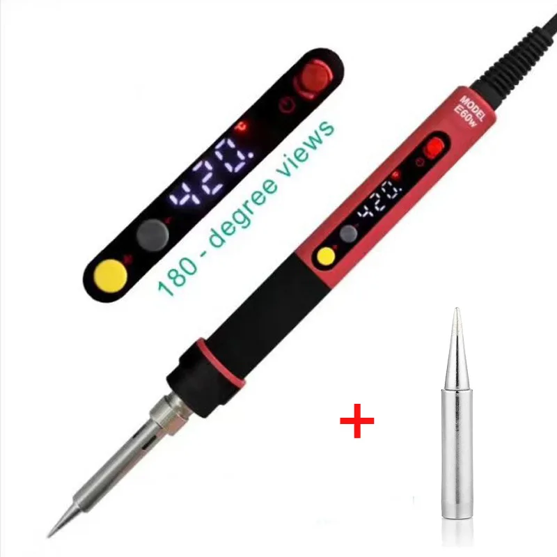 Goedkoop Nieuwste 110 V 220 V Eu Us Au Rohs Cxg E60WT 90WT 110WT Lcd Temperatuur digitale Led Verstelbare Elektrische Soldeerbout + Tips