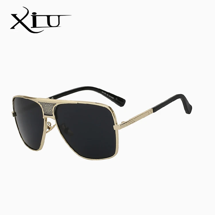 XIU Для мужчин солнцезащитные очки для женщин новые Винтаж огромная оправа для очков Летний стиль Брендовая Дизайнерская обувь солнцезащитные очки Oculos De Sol masculino UV400 - Цвет линз: Black w black lens