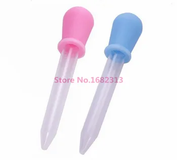 New 5ML Clear Silicone Plastic Baby Medicine Dropper Spoon Pipette Liquid Food Dropper Burette 2 Colors JH-2