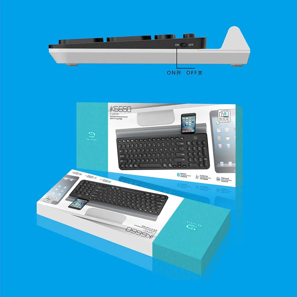 

Wireless Keyboard Punk Keyboard With Round Keycap Long Battery Life Wireless Keyboard For Phone/Tablet/Laptop