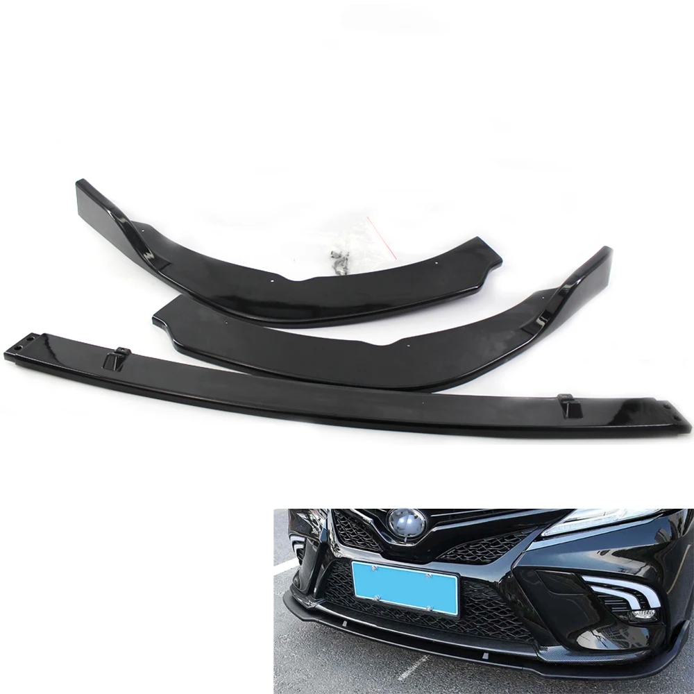 Черный ABS передний бампер для губ крышка отделка Подходит для Toyota Camry SE/XSE 3 шт./компл